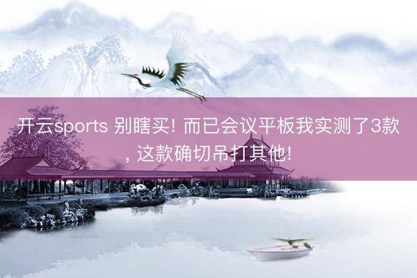 开云sports 别瞎买! 而已会议平板我实测了3款， 这款确切吊打其他!