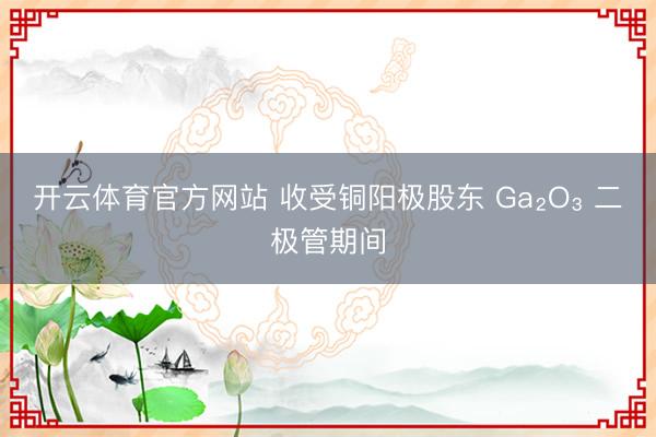 开云体育官方网站 收受铜阳极股东 Ga₂O₃ 二极管期间